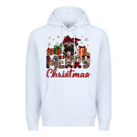 White merry christmas pug Premium Hoodie - JahusDesignShop