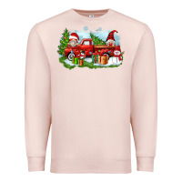 Pale Pink Christmas gnomes truck Premium Sweatshirt - Zillion Design Studio