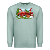 Seafoam Christmas gnomes truck Premium Sweatshirt - Zillion Design Studio