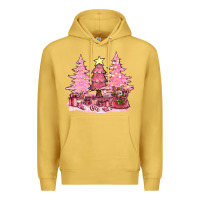 Antique Gold pink christmas trees with gift box bbs Premium Hoodie - BundleAndBundleShop