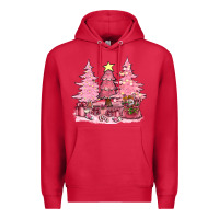 Cardinal pink christmas trees with gift box bbs Premium Hoodie - BundleAndBundleShop
