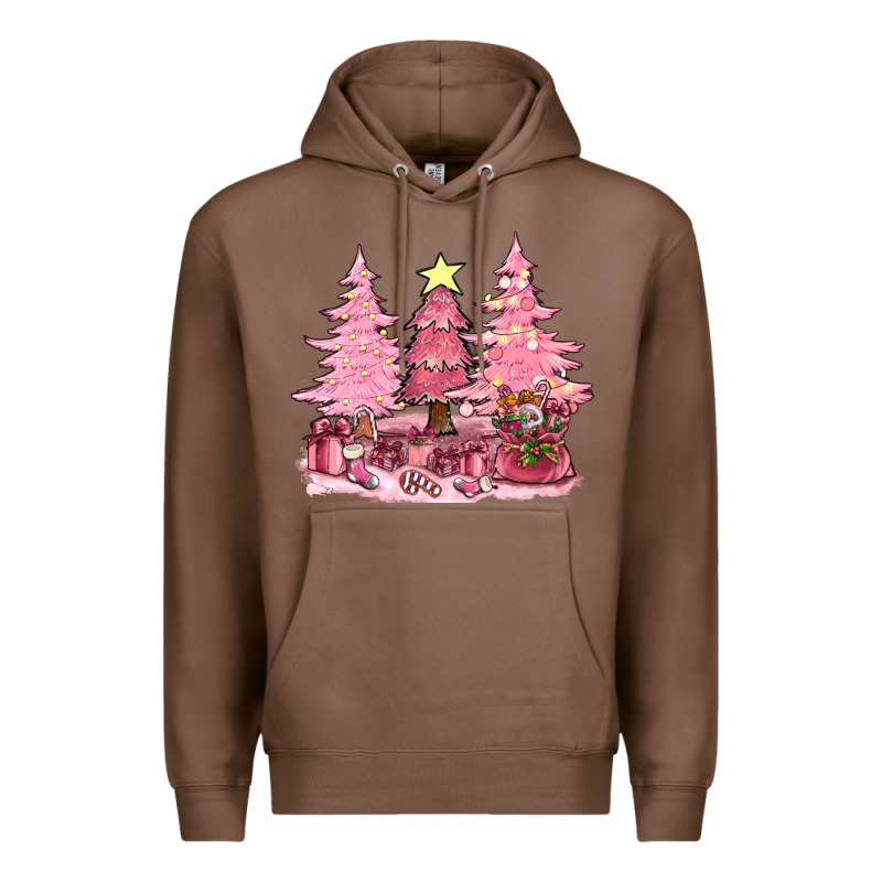 Pink Christmas Trees With Gift Box Bbs Premium Hoodie by BundleAndBundleShop | Teevron