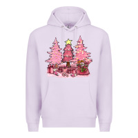 Lilac pink christmas trees with gift box bbs Premium Hoodie - BundleAndBundleShop