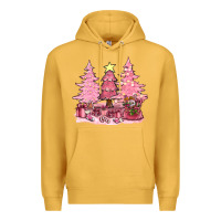 Mustard pink christmas trees with gift box bbs Premium Hoodie - BundleAndBundleShop