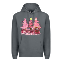 Rock pink christmas trees with gift box bbs Premium Hoodie - BundleAndBundleShop