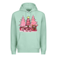Seafoam pink christmas trees with gift box bbs Premium Hoodie - BundleAndBundleShop