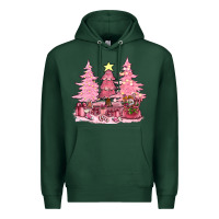 Sports Green pink christmas trees with gift box bbs Premium Hoodie - BundleAndBundleShop