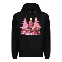 Black pink christmas trees with gift box bbs Premium Hoodie - BundleAndBundleShop