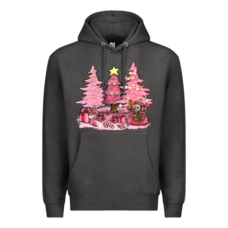 Pink Christmas Trees With Gift Box Bbs Premium Hoodie by BundleAndBundleShop | Teevron