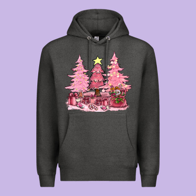 Pink Christmas Trees With Gift Box Bbs Premium Hoodie Designed By Bundleandbundleshop