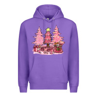 Purple pink christmas trees with gift box bbs Premium Hoodie - BundleAndBundleShop