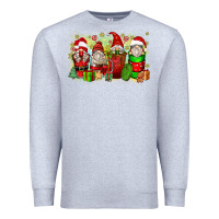 Heather Grey Christmas gnome coffee cups Premium Sweatshirt - Zillion Design Studio