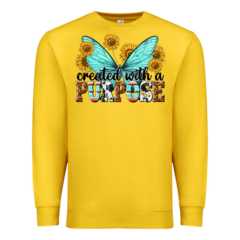 Created With A Purpose Premium Sweatshirt by texasbilliewilder | Teevron