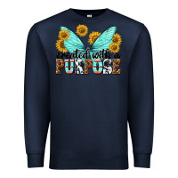 Navy created with a purpose Premium Sweatshirt - texasbilliewilder