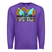 Purple created with a purpose Premium Sweatshirt - texasbilliewilder