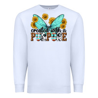White created with a purpose Premium Sweatshirt - texasbilliewilder