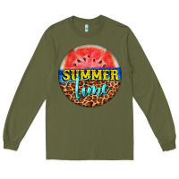 Army Green summer time watermelon Long Sleeve Tee - BarkalooDesign