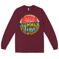 Burgundy summer time watermelon Long Sleeve Tee - BarkalooDesign