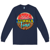 Navy summer time watermelon Long Sleeve Tee - BarkalooDesign