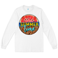 White summer time watermelon Long Sleeve Tee - BarkalooDesign