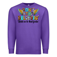 Purple dont stop believing Premium Sweatshirt - texasbilliewilder
