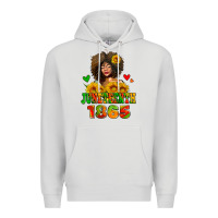 Dove Grey afro woman juneteenth 1865 Premium Hoodie - AdoDesignShop