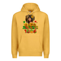Mustard afro woman juneteenth 1865 Premium Hoodie - AdoDesignShop