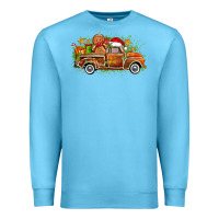 Ocean Blue christmas gingerbread truck Premium Sweatshirt - Zillion Design Studio