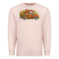 Pale Pink christmas gingerbread truck Premium Sweatshirt - Zillion Design Studio