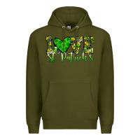 Army Green love st patrick s heart Premium Hoodie - JahusDesignShop