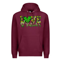Burgundy love st patrick s heart Premium Hoodie - JahusDesignShop