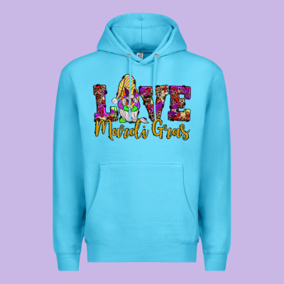 Love Mardi Gras Gnome Premium Hoodie Designed By Jahusdesignshop