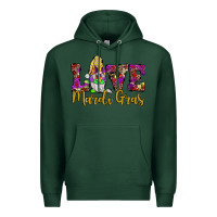 Sports Green love mardi gras gnome Premium Hoodie - JahusDesignShop
