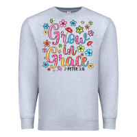 Heather Grey grow in grace Premium Sweatshirt - texasbilliewilder