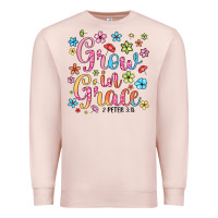 Pale Pink grow in grace Premium Sweatshirt - texasbilliewilder