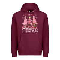 Burgundy pink merry christmas bbs Premium Hoodie - BundleAndBundleShop