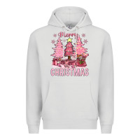 Dove Grey pink merry christmas bbs Premium Hoodie - BundleAndBundleShop