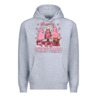 Heather Grey pink merry christmas bbs Premium Hoodie - BundleAndBundleShop