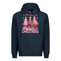 Navy pink merry christmas bbs Premium Hoodie - BundleAndBundleShop