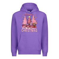Purple pink merry christmas bbs Premium Hoodie - BundleAndBundleShop