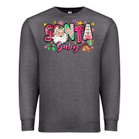 Charcoal Heather pink santa baby christmas Premium Sweatshirt - Zillion Design Studio