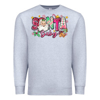 Heather Grey pink santa baby christmas Premium Sweatshirt - Zillion Design Studio