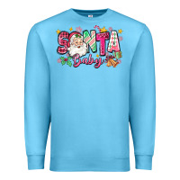 Ocean Blue pink santa baby christmas Premium Sweatshirt - Zillion Design Studio