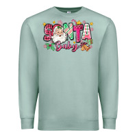 Seafoam pink santa baby christmas Premium Sweatshirt - Zillion Design Studio