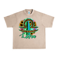 French Oak Libra Zodiac Sign Sunflower Leopard Serape Urban Heavy Tee - RanaPortraitStore