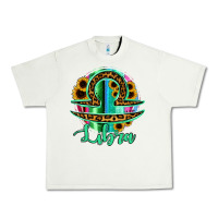 Pistachio Libra Zodiac Sign Sunflower Leopard Serape Urban Heavy Tee - RanaPortraitStore