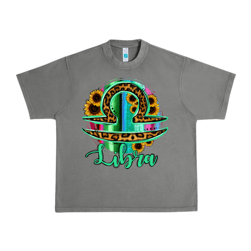 Libra Zodiac Sign Sunflower Leopard Serape Urban Heavy Tee by RanaPortraitStore | Teevron