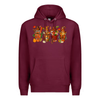 Burgundy thanksgiving coffee cups with gnomes bbs Premium Hoodie - BundleAndBundleShop
