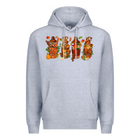 Heather Grey thanksgiving coffee cups with gnomes bbs Premium Hoodie - BundleAndBundleShop