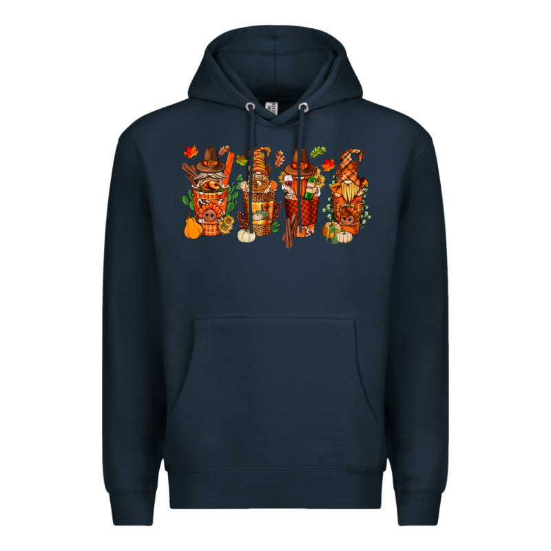 Thanksgiving Coffee Cups With Gnomes Bbs Premium Hoodie by BundleAndBundleShop | Teevron